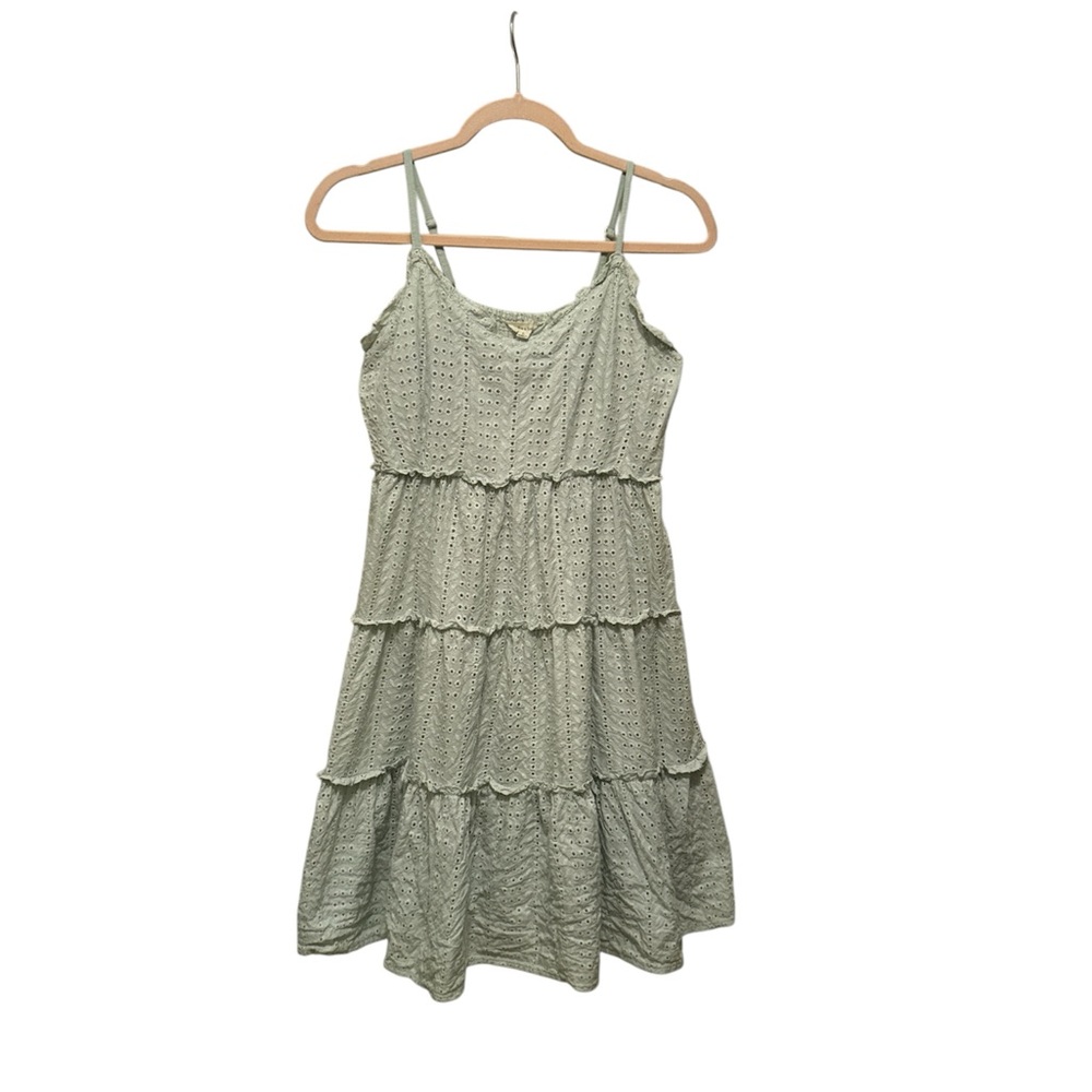 Sim and Sam Green Tiered Mini Dress size large
